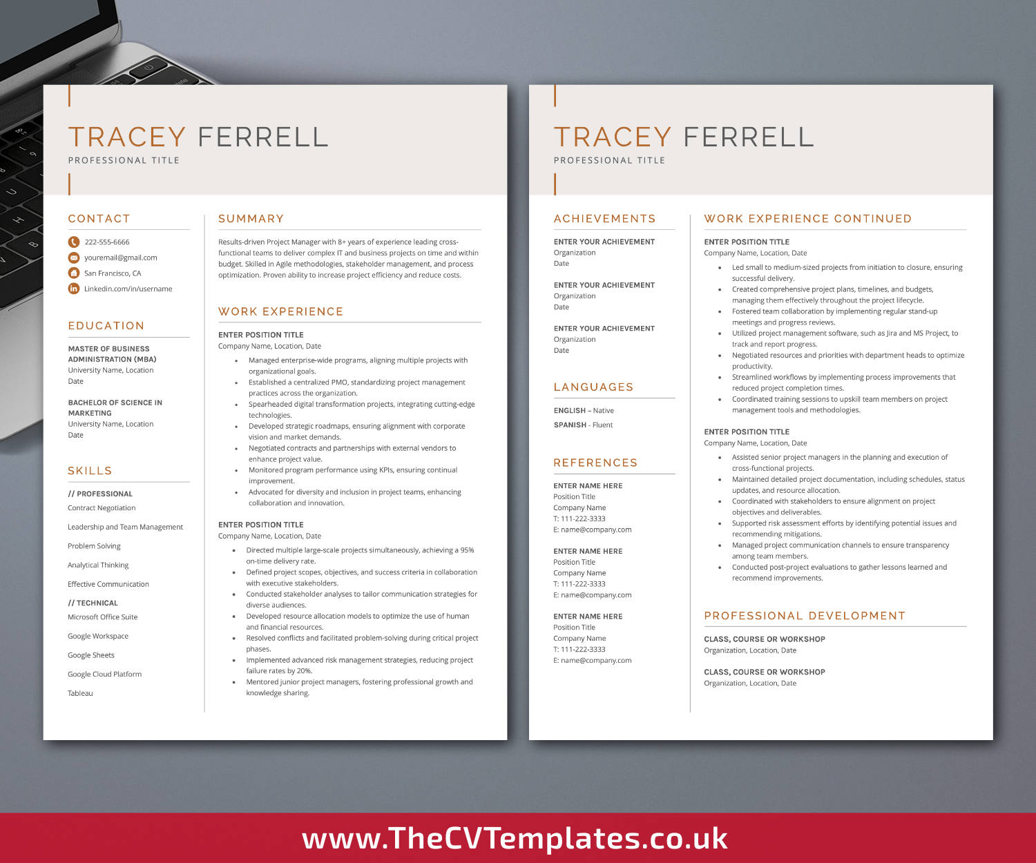 thecvtemplates.co.uk-resume template image