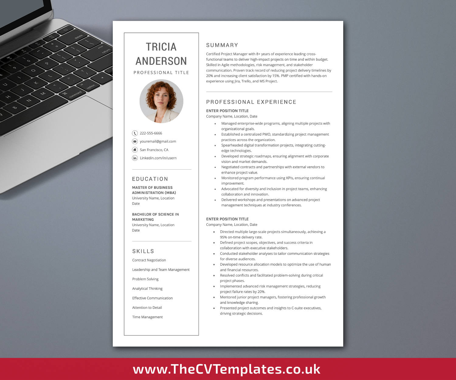 thecvtemplates.co.uk-resume template image